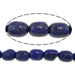 Lapis lazuli perler, Naturlige lapis lazuli, Oval, naturlig, 8-10x7.5-8mm, Hole:Ca. 1mm, Længde Ca. 15.5 inch, 5Strands/Lot, Ca. 39pc'er/Strand, Solgt af Lot