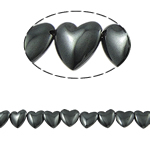 Non-magnetska hematita perle, Srce, crn, ocjena, 12x4mm, Rupa:Približno 1.5mm, Dužina 15.5 inčni, 10pramenovi/Lot, Prodano By Lot