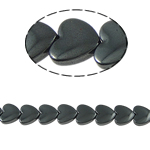 Grânulos de hematita magnética, Coração, preto, Grade A, 6x3mm, Buraco:Aprox 1mm, comprimento 15.5 inchaltura, 10vertentespraia/Lot, vendido por Lot