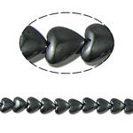 Magnetische Hämatit Perlen, Herz, schwarz, Grade A, 10x3mm, Bohrung:ca. 1mm, Länge 15.5 ZollInch, 10SträngeStrang/Menge, verkauft von Menge