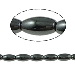Magnetische Hämatit Perlen, oval, schwarz, Grade A, 12x6mm, Bohrung:ca. 1.5mm, Länge 15.5 ZollInch, 10SträngeStrang/Menge, verkauft von Menge