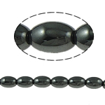 Grânulos de hematita magnética, Oval, preto, Grade A, 10x6mm, Buraco:Aprox 2mm, comprimento 15.5 inchaltura, 10vertentespraia/Lot, vendido por Lot