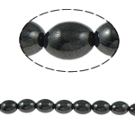 Magnetische Hämatit Perlen, oval, schwarz, Grade A, 12x8mm, Bohrung:ca. 1.5mm, Länge 15.5 ZollInch, 10SträngeStrang/Menge, verkauft von Menge