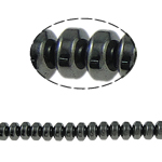 Magnetische Hämatit Perlen, Rondell, schwarz, Grade A, 6x3mm, Bohrung:ca. 1.5mm, Länge 15.5 ZollInch, 10SträngeStrang/Menge, verkauft von Menge