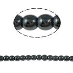 Magnetische Hämatit Perlen, rund, schwarz, Grade A, 3mm, Bohrung:ca. 1mm, Länge 15.5 ZollInch, 10SträngeStrang/Menge, verkauft von Menge