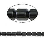 Magnetische Hämatit Perlen, Zylinder, schwarz, Grade A, 5x5mm, Bohrung:ca. 1.5mm, Länge 15.5 ZollInch, 10SträngeStrang/Menge, verkauft von Menge