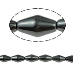 Magnetische Hämatit Perlen, Non- magnetische Hämatit, Doppelkegel, schwarz, Grade A, 8x12mm, Bohrung:ca. 1.5mm, Länge 15.5 ZollInch, 10SträngeStrang/Menge, verkauft von Menge