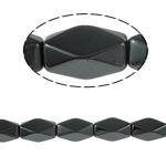 Abalorios de Hematita no Magnética, Óvalo, Negro, Grado A, 10x20mm, agujero:aproximado 1.5mm, longitud 15.5 Inch, 10Strandsfilamento/Grupo, Vendido por Grupo