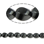 Grânulos de hematita magnética, Torção, preto, Grade A, 10x12mm, Buraco:Aprox 1.5mm, comprimento 15.5 inchaltura, 10vertentespraia/Lot, vendido por Lot