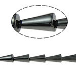Abalorios de Hematita no Magnética, Bicono, Negro, Grado A, 8x16mm, agujero:aproximado 2mm, longitud 15.5 Inch, 10Strandsfilamento/Grupo, Vendido por Grupo