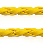 Cuerdas de Cuero, Cuero de PU, amarillo, 3mm, longitud 100 Yardpatio, Vendido por Grupo