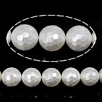 South Sea Shell Beads Round faceted white 14mm Approx 0.8mm Approx Sold Per Approx 16 Inch Strand