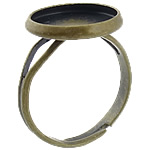 Messing Bezel Ring Base, antiek brons plated, verstelbaar, lood en cadmium vrij, 14x14x2mm, 12x12mm, Gat:Ca 17mm, Binnendiameter:Ca 12mm, Maat:6.5, 500pC's/Bag, Verkocht door Bag