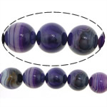 Perles agates violet naturelles, Rond, strie, 20mm, Trou:Environ 2mm, Longueur Environ 16 pouce, 3Strandstoron/lot, Vendu par lot