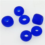 Perline semi in vetro opaco, perline in vetro, Cerchio, colore solido, blu, 2x1.90mm, Foro:Appross. 1mm, Venduto da borsa