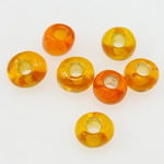 Rocalla Chapada en Plata, Rocallas de vidrio, Toroidal, plata alineado, naranja, 2x1.90mm, agujero:aproximado 1mm, Vendido por Bolsa