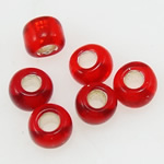 Silver Ευθυγραμμισμένος γυάλινες χάντρες Seed, Χάντρες από γυαλί Seed, Γύρος, ασημί επένδυση, κόκκινος, 2x1.90mm, Τρύπα:Περίπου 1mm, Sold Με τσάντα