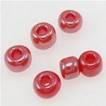 Regnbue glas frø perler, Glas Seed Beads, rød, 2x1.90mm, Hole:Ca. 1mm, Solgt af Bag