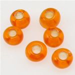 Srebrna Lined Staklo sjeme perli, Krug, srebro-postrojilo, crvenkasto narančasti, 2x1.90mm, Rupa:Približno 1mm, Prodano By Torba