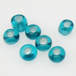 Silver Ευθυγραμμισμένος γυάλινες χάντρες Seed, Χάντρες από γυαλί Seed, Rondelle, μπλε, 2x1.90mm, Τρύπα:Περίπου 1mm, Sold Με τσάντα