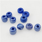 Lustered Glas frø perler, Glas Seed Beads, Rondelle, mørkeblå, 2x3mm, Hole:Ca. 1mm, Solgt af Bag