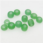 Satinierte Glas Rocailles, Glas-Rocailles, Rondell, grün, 3x3.60mm, Bohrung:ca. 1mm, verkauft von Tasche