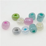 Micangas de vidro misto, Missangas de vidro, Roda, cores misturadas, 3x3.60mm, Buraco:Aprox 1mm, vendido por Bag
