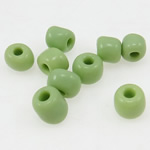 Neprozirna stakla Sjeme perle, Staklo sjeme perli, Rondelle, zelen, 3x3.60mm, Rupa:Približno 1mm, Prodano By Torba