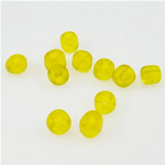 Παγωμένο γυαλί Χάντρες Seed, Χάντρες από γυαλί Seed, Rondelle, παγωμένος, κίτρινος, 3x3.60mm, Τρύπα:Περίπου 1mm, Sold Με τσάντα