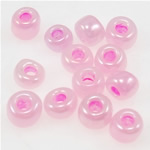 Ceylon Skleněné perličky, Kolo, Cejlon, světle růžová, 3x3.60mm, Otvor:Cca 1mm, Prodáno By Bag