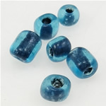Χρώμα Ευθυγραμμισμένος γυάλινες χάντρες Seed, Χάντρες από γυαλί Seed, Rondelle, μπλε, 3x3.60mm, Τρύπα:Περίπου 1mm, Sold Με τσάντα