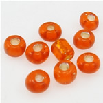 Zilver gevoerde glazen rocailles, Glas rocailles, Rondelle, roodachtig oranje, 3x3.60mm, Gat:Ca 1mm, Verkocht door Bag
