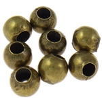Perles bijoux en fer, Rond, Plaqué de couleur de bronze antique, protéger l'environnement, sans nickel, plomb et cadmium, 5mm, Trou:Environ 2mm, 10000PC/sac, Vendu par sac