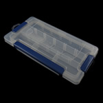 Sieraden Kralen Container, Plastic, Rechthoek, doorschijnend, wit, 231x118x32.50mm, Gat:Ca 21x16mm, Verkocht door PC