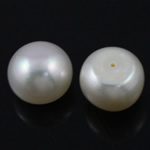 Perles nacres de culture d'eau douce demi percées , perle d'eau douce cultivée, Rond, naturel, semi-foré, blanc, 7.5-8mm, Trou:Environ 0.5mm, 1800PC/kg, Vendu par kg