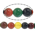Natural Rainbow akaatti helmiä, Pyöreä, 8mm, Reikä:N. 1mm, Pituus N. 14.5 tuuma, 10säikeet/erä, N. 45PC/Strand, Myymät erä