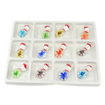 Inner Flower Lampwork Pendants Snowman mixed colors Approx 4mm Sold By Box
