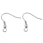 Stainless Steel Hook Earwire with loop original color 0.7mm Approx 2.2mm Sold By Bag