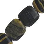 Koraliki z tęczowymi żyłkami, Kamień z tęczowymi żyłkami, Kwadrat, Naturalne, 17x17x6mm, otwór:około 1mm, około 23komputery/Strand, sprzedawane na około 15.5 cal Strand