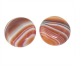 Agate Cabochon, Flat round, red agate, lace pattern, 20-21x20-21x5-6mm, 30PCs/Bag, Sold by Bag