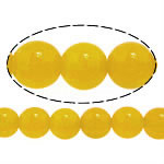 الخرز العقيق الأصفر الطبيعي, جولة, 6mm, حفرة:تقريبا 0.3mm, طول تقريبا 16 بوصة, 10جدائل/الكثير, تباع بواسطة الكثير