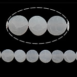 Naturlig effloresce Agate perler, Runde, hvid, 8mm, Hole:Ca. 1mm, Længde Ca. 14.5 inch, 10Strands/Lot, Solgt af Lot