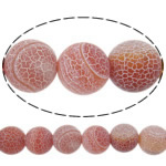 Natürliche Effloresce Achat Perlen, Auswitterung Achat, rund, rot, 8mm, Bohrung:ca. 1mm, Länge ca. 15 ZollInch, 10SträngeStrang/Menge, verkauft von Menge