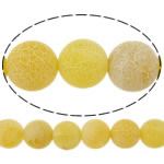 Natürliche Effloresce Achat Perlen, Auswitterung Achat, rund, verschiedene Größen vorhanden, gelb, Bohrung:ca. 1-1.2mm, verkauft per ca. 15 ZollInch Strang