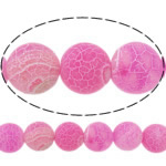 Natuurlijke Effloresce Agaat kralen, Ronde, roze, 8mm, Gat:Ca 1mm, Lengte Ca 15 inch, 10strengen/Lot, Verkocht door Lot