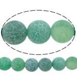 Natürliche Effloresce Achat Perlen, Auswitterung Achat, rund, grün, 8mm, Bohrung:ca. 1mm, Länge ca. 15 ZollInch, 10SträngeStrang/Menge, verkauft von Menge