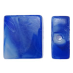 Granulos artesanais de  Lampwork, vidrilho, Retângulo, feito à mão, azul, 16x14x6.50mm, Buraco:Aprox 2mm, 100PCs/Bag, vendido por Bag