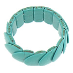 Fashion Turquoise Armbanden, Natuurlijke Turquoise, plated, turkoois blauw, 24.50x26x7.20mm, Lengte Ca 9 inch, 20strengen/Lot, Verkocht door Lot
