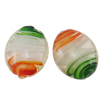 Perles murano faites à la main , chalumeau, ovale, fait à la main, 22x18x9mm, Trou:Environ 2mm, 100PC/sac, Vendu par sac