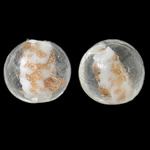 Perles de Murano sable d'or, chalumeau, Rond, 16mm, Trou:Environ 1-3mm, 100PC/sac, Vendu par sac